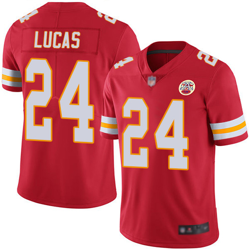 Men Kansas City Chiefs #24 Lucas Jordan Red Team Color Vapor Untouchable Limited Player Football Nike NFL Jersey